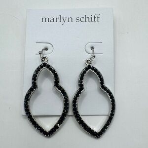 Marlyn Schiff Black Silver Geometric Earrings